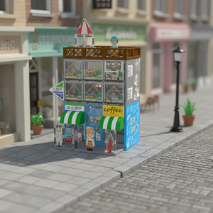 Jeu de construction magnétique Thème Café Urbain avec Lumières LED Rechargeables et Figurines de Jeu d'Imitation, Jouet Montessori STEM, Vente en Gros, Certifié ASTM EN71 CPC ABS - Product Image 2
