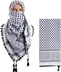 Ccy 140*140 Kant-En-Klare Moslimhijaabs Shemagh Arabische Palestijnse Kuiffieh Vierkante Sjaals Sjaals Traditionele Islamitische Etnische Keiffieh