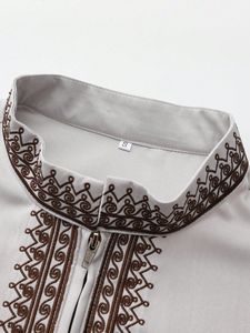 Túnica Tradicional Marroquí Bordada para Hombre, Thobe Musulmán con Bolsillo, Jibba, Abaya, Ropa Masculina, Jalabiya, Ropa para Ramadán, Ubba - Product Image 4