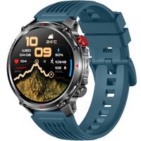 Montre connectée 2026 HT45 avec batterie 1100 mAh, lampe de poche, suivi d'activité, appels Bluetooth, fonctions d'oxygène sanguin, étanche, boussole, calendrier