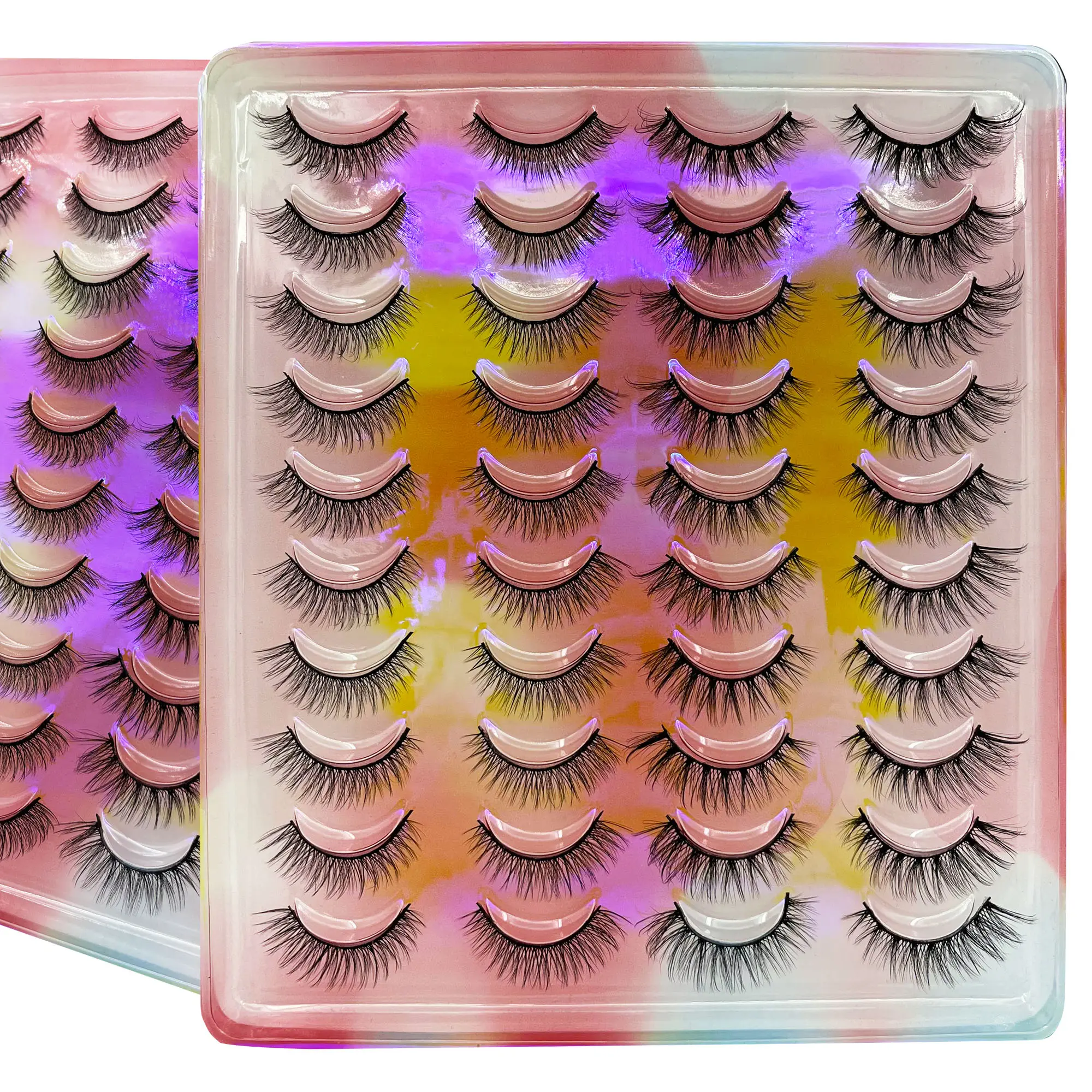 Fluffy lash lashes durl ריסים ריסים טבעיים רצועות ריסים מלאכותיים חבילת 2 סגנונות מעורבים 20 זוגות multpack