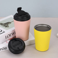 Thermos à café minimaliste mini 350 ml, à double paroi, isolé sous vide, en acier inoxydable 304, portable, pour le bureau et la voiture