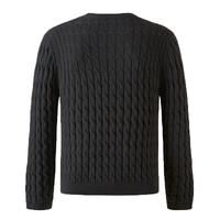 Pull en coton 100% GOTS vintage, col rond, pull en maille torsadée, logo brodé, pull d'hiver personnalisé pour homme, vente en gros