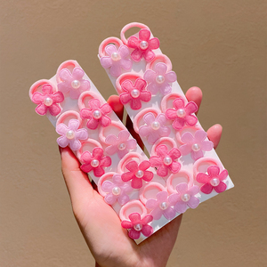 2026 Hot Selling Simple Temperament High Elasticity Pink Flower Hair <b>Tie</b> Sweet Cute Style Women's Hair <b>Ties</b> Fashionable Jewelry - Product Image 3