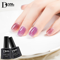 BD Purple Crystal 12 couleurs Série violet doux, version entièrement transparente, saine et hypoallergénique pour la manucure quotidienne