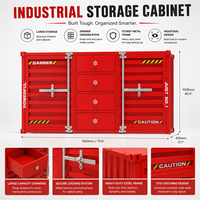 Armoire industrielle de style conteneur OEM ODM avec 4 tiroirs centraux et deux compartiments de rangement latéraux pour projets de bars, cafés et magasins