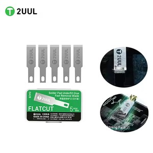 2UUL FLATCUT DA28 Grattoir <span class=keywords><strong>de</strong></span> tampon à souder 5 pièces pour réparation <span class=keywords><strong>de</strong></span> téléphone portable Carte mère IC Tampon à souder Chip Glue Removal Scraper Core Tool - Product Image 1