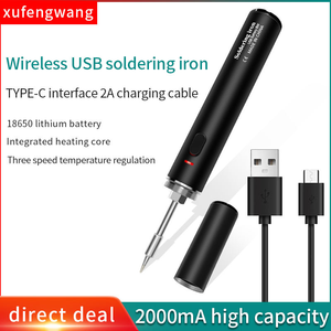 <span class=keywords><strong>Fer</strong></span> <span class=keywords><strong>à</strong></span> <span class=keywords><strong>souder</strong></span> USB <span class=keywords><strong>à</strong></span> batterie 18350, <span class=keywords><strong>rechargeable</strong></span> <span class=keywords><strong>sans</strong></span> <span class=keywords><strong>fil</strong></span> avec type-c, température réglable pour la soudure électronique - Product Image 2