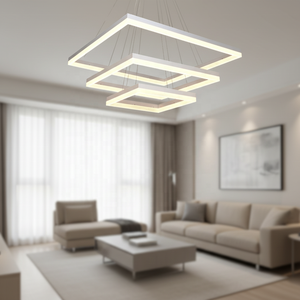 Lustre <span class=keywords><strong>LED</strong></span> simple en gros pour salon, style nordique, carré, artistique, créatif, pour <span class=keywords><strong>salle</strong></span> à manger, chambre, bar, éclairage - Product Image 1