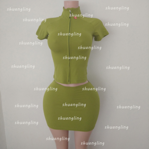 Ensemble 2 pièces pour femme : Polo et <span class=keywords><strong>jupe</strong></span> décontractés, patchwork color block, sexy et de haute qualité, idéal pour les grandes tailles - Product Image 4