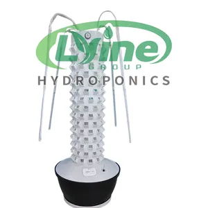 Système de culture de tour hydroponique haute densité Lyine 12p20 avec 240 trous avec lumières tour hydroponique verticale intérieure extérieure