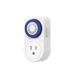 Temporizador Mecánico de Enchufe con 24 Segmentos Diarios, Ciclo Completo de 24h, Ajuste Mínimo de <span class=keywords><strong>30</strong></span> Minutos, 125V 15A, Enchufe Estadounidense, Controlador Automático de Encendido/Apagado - Product Image 1