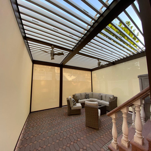 2-20% de réduction Petite pergola d'arrière-cour Kit de jardin sur le toit avec persienne d'extérieur Gazebo en métal attaché à la maison - Product Image 6