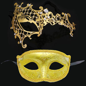 Venezianische Prinzessin Goldpuder Schmetterling Maskerade Halbgesichtsmaske Halloween Plastik LED-Funktionen Spitze Party - Product Image 5