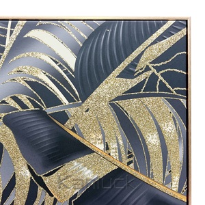 Art mural abstrait avec cadre flottant, papier imprimé <span class=keywords><strong>aquarelle</strong></span> classique orné de feuilles d'<span class=keywords><strong>arbre</strong></span>, pour la décoration de la maison - Product Image 3