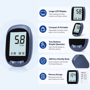 เครื่องวัดระดับน้ำตาลกลูโคสแบบต่อเนื่อง (<span class=keywords><strong>CGM</strong></span>) ชุดตรวจวัดระดับน้ำตาลกลูโคสแบบต่อเนื่อง <span class=keywords><strong>CGM</strong></span> พร้อมแผ่นทดสอบ 50 ชิ้น - Product Image 2