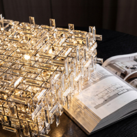 Lustre de restaurant en cristal de luxe, luminaire LED pour villa, salon, bar, comptoir, lampe suspendue à intensité variable pour la maison