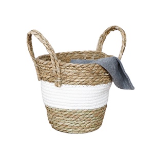 Handgewebter Natürlicher Seegras- und Papierseil-Aufbewahrungskorb mit Griff, Umweltfreundlich und Langlebig - Product Image 4