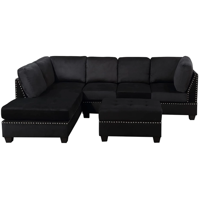 Luxury Sofa Set for  Living Room Modern Style 7 Seat Sofa Corner Sofa With Stool