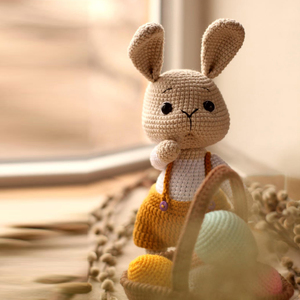 Conejito de Peluche <span class=keywords><strong>Amigurumi</strong></span> Hecho a Mano al 100% de 25cm, con Relleno de Algodón PP, Certificado CE, Venta al Por Mayor - Product Image 5