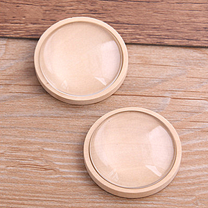 50pcs 2.5-4cm Polished <strong>Wooden</strong> Circular Gemstone Base with <strong>Inlaid</strong> Pendant Base Lovely Love Decorative Model - Product Image 2