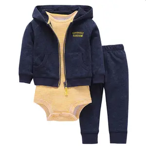 China Supplier Clothing Wholesale Safety Products Baby Rompers Toddler Clothing Set With Pocket