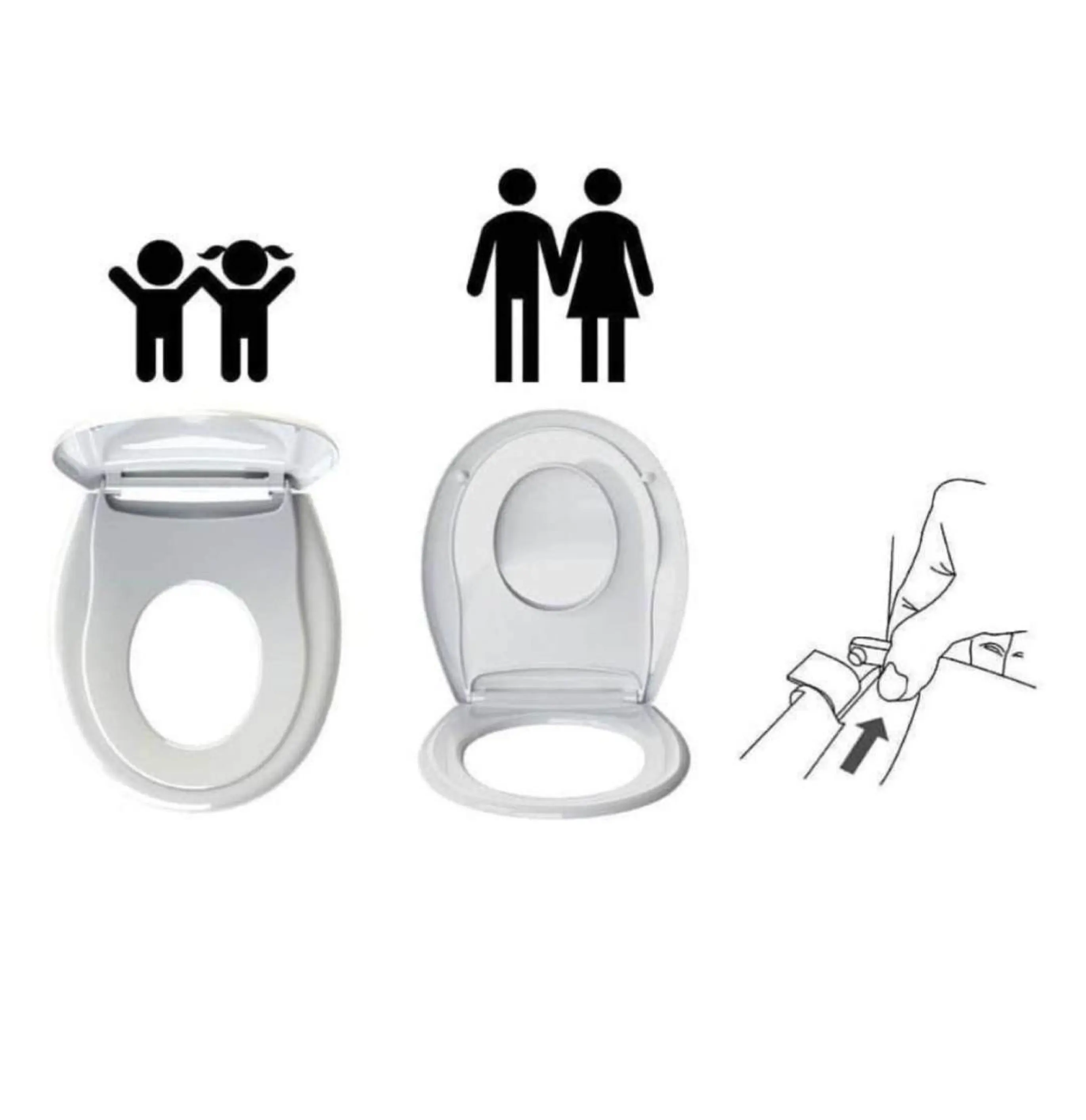 ORTONBATH dahili lazımlık tuvalet eğitimi koltuğu, yavaş yakın, hem yetişkin ve çocuk plastik tuvalet oturağı