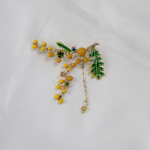 Liquidação: Broche de Planta em Liga com Strass, Esmalte e Cristal, Banhado a Ouro 18K, para Casacos Femininos, Festas e Casamentos - Product Image 4