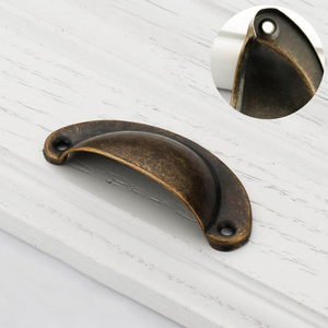 Poignées en laiton demi-lune ronde en gros poignées lisses poignées de tiroir en coquille - Product Image 5