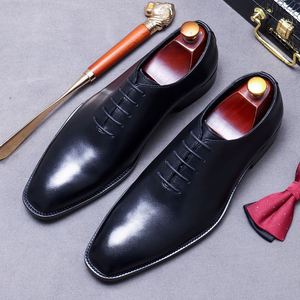 Zapatos Formales de Negocios de Cuero Genuino para Hombre, Estilo Nuevo, Zapatos de Cuero de Vaca Minimalistas de Una Pieza para Hombre - Product Image 3