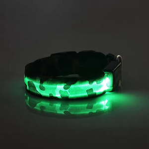 Collar de Perro LED Sólido Personalizable, Funciona con Batería, Luminoso, Intermitente, Reflectante, Impermeable, Ajustable, Ecológico, de Nailon - Product Image 4