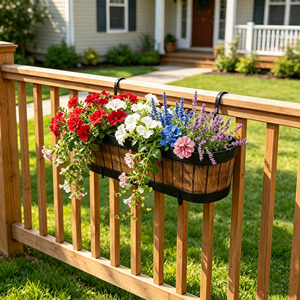 Maceta Rectangular con Forma de Barril de Whisky, Textura Imitación <span class=keywords><strong>Madera</strong></span>, Duradera, Ecológica, Decoración de Jardín para Exteriores, Macetas para Balcón - Product Image 1