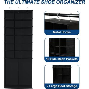 Hanging <b>Shoe</b> Organizer 18+2 Sections With Mesh Pockets For Closet <b>Storage</b> Behind Door Use - Product Image 6
