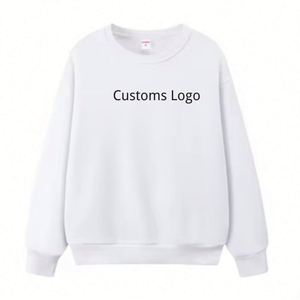Sweat-shirt à col rond épais en coton, coupe oversize, avec impression sérigraphiée, sans marque, doux et résistant, idéal pour l'emballage de vêtements. - Product Image 3