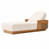 Chaise longue de jardin en teck de qualité supérieure, résistante aux intempéries, pour piscine, villa, bord de mer, cour, mobilier de détente