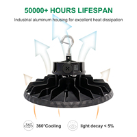 Nouveauté IP65 étanche UFO pour LED haute baie lumière aluminium ETL pour entrepôt atelier éclairage sélection de puissance multiple