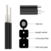 Al aire libre Kabel Serat Optik dropcore 1 2 Core fibra optica 4 hilo single Core 2 núcleos 1f G657A1 cable de fibra óptica FTTH Cable de caída
