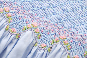 Vestidos de Verano para Bebés y Niñas Pequeñas, Color Azul Florido, con Lazo, Hechos a Mano, Casuales, Ecológicos, Transpirables, de Algodón, Mini - Product Image 4