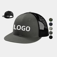 Casquette Trucker structurée à 6 panneaux, visière plate, personnalisable avec broderie, dos en maille réglable, fermeture Snapback, prix usine