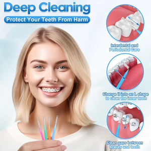 Sikat gigi Interdental ortodontik, dengan pegangan bambu sikat gigi plastik sekali pakai untuk kawat gigi fitur pembersih nyaman - Product Image 6