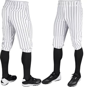 Men Youth Striped Black Custom <b>Baseball</b> Pants - Product Image 1