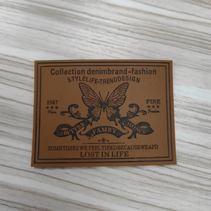 Etichetta in Pelle PU con Stampa Vintage a Farfalla, Patch in Pelle Rettangolare Retrò da Cucire per Jeans, Giacche e Abbigliamento Streetwear - Product Image 6