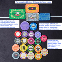 Jetons de poker en céramique de luxe personnalisés avec logo, 39 mm, 10 g, jetons de casino professionnels pour les tournois VIP haut de gamme, la décoration des clubs et des salles