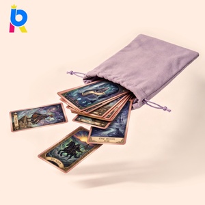 Jeu <span class=keywords><strong>de</strong></span> cartes <span class=keywords><strong>de</strong></span> tarot personnalisé haut <span class=keywords><strong>de</strong></span> gamme à bords dorés, très demandé, avec <span class=keywords><strong>pochette</strong></span> <span class=keywords><strong>de</strong></span> rangement en velours pour la divination et la méditation spirituelle - Product Image 2