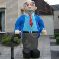 Ballon gonflable de fête d'anniversaire sur le thème des Pays-Bas, avec personnage Abraham, en nylon, taille 2,7 m de haut