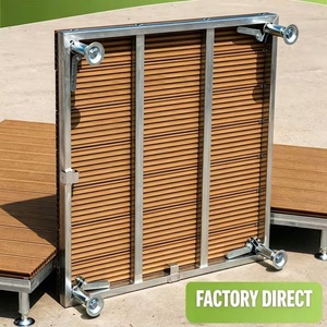 Plancher modulaire AluDeck en WPC avec <span class=keywords><strong>quille</strong></span> galvanisée et pieds <span class=keywords><strong>de</strong></span> support en acier inoxydable, antidérapant et facile à poser - Product Image 3