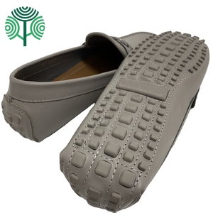 Mocasines Planos Grises Naturales para Hombre, Zapatos Casuales de Piel de Becerro Genuina, Mocasines Formales para Conducir - Product Image 1