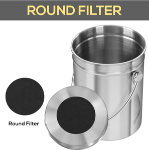 Contenedor de Compostaje Doméstico de 1.3 Galones con Filtro de Carbón para Residuos de Alimentos, Contenedor de Compostaje de Acero Inoxidable para Cocina - Product Image 2