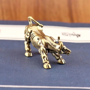 Figura de Toro Pequeño de Latón Puro, Miniatura de Buey para Decoración del Hogar, Mascota de Té, Adorno de Mesa, Regalo - Product Image 6