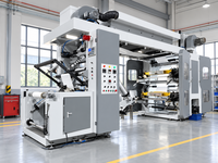 Machine d'impression flexographique à 6 couleurs à vitesse moyenne avec contrôleur électrique pour sacs en plastique et en papier